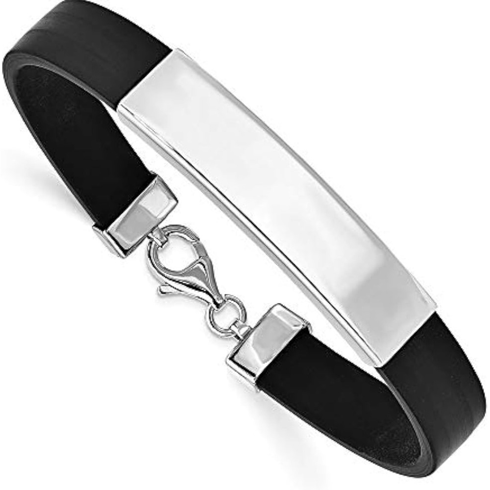 Sterling Silver/Silicone engravable bracelet